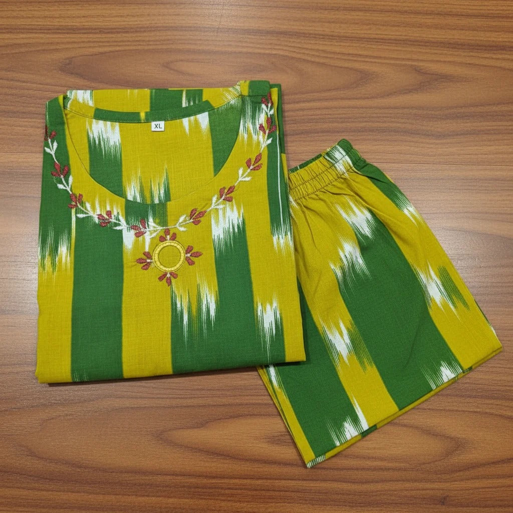 Spread Crush Cotton Kurti Set