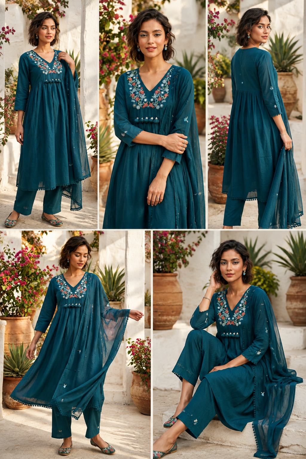 Cheers To summer Designer Cotton Kurti Set