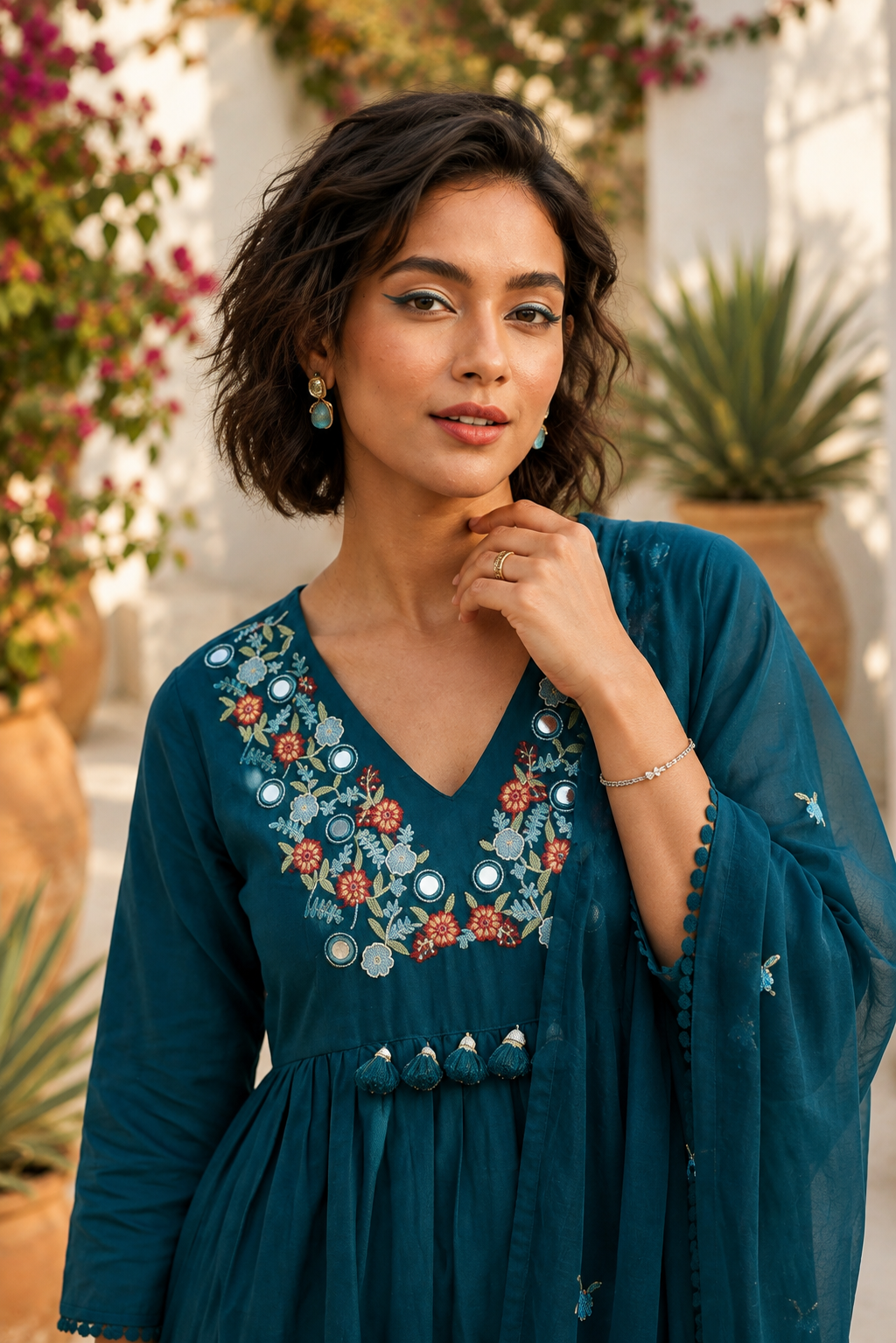 Cheers To summer Designer Cotton Kurti Set