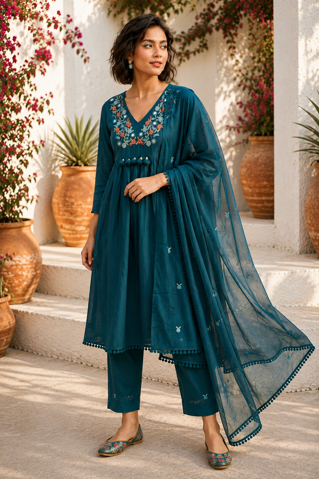 Cheers To summer Designer Cotton Kurti Set
