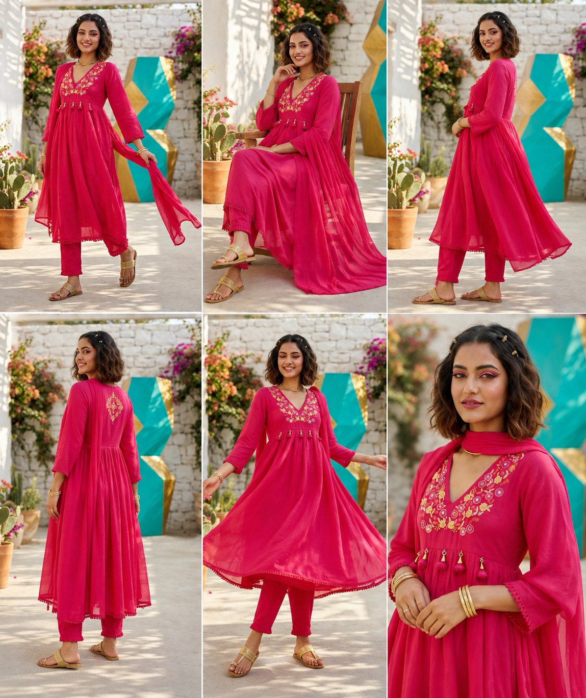Cheers To summer Designer Cotton Kurti Set