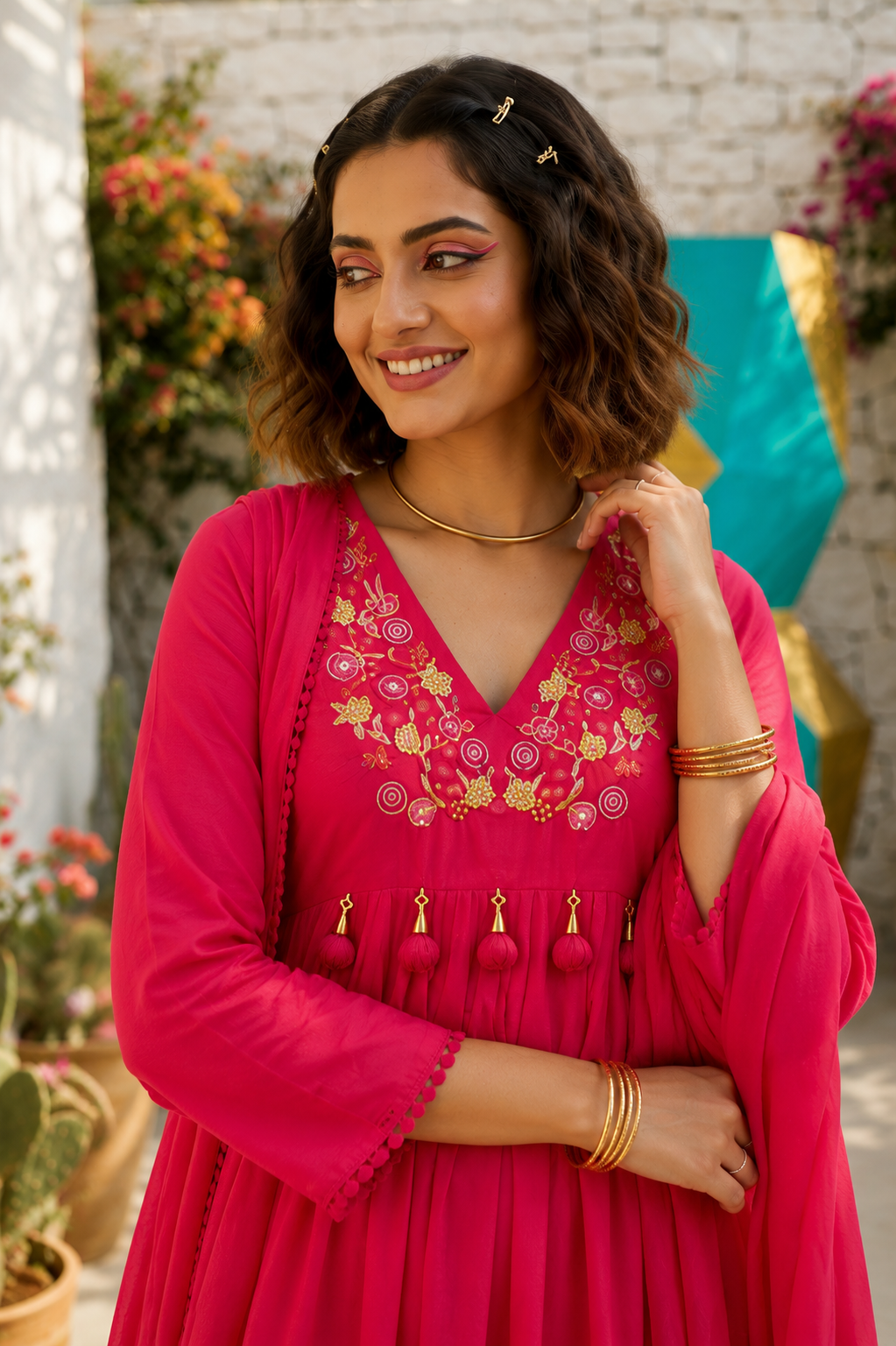 Cheers To summer Designer Cotton Kurti Set