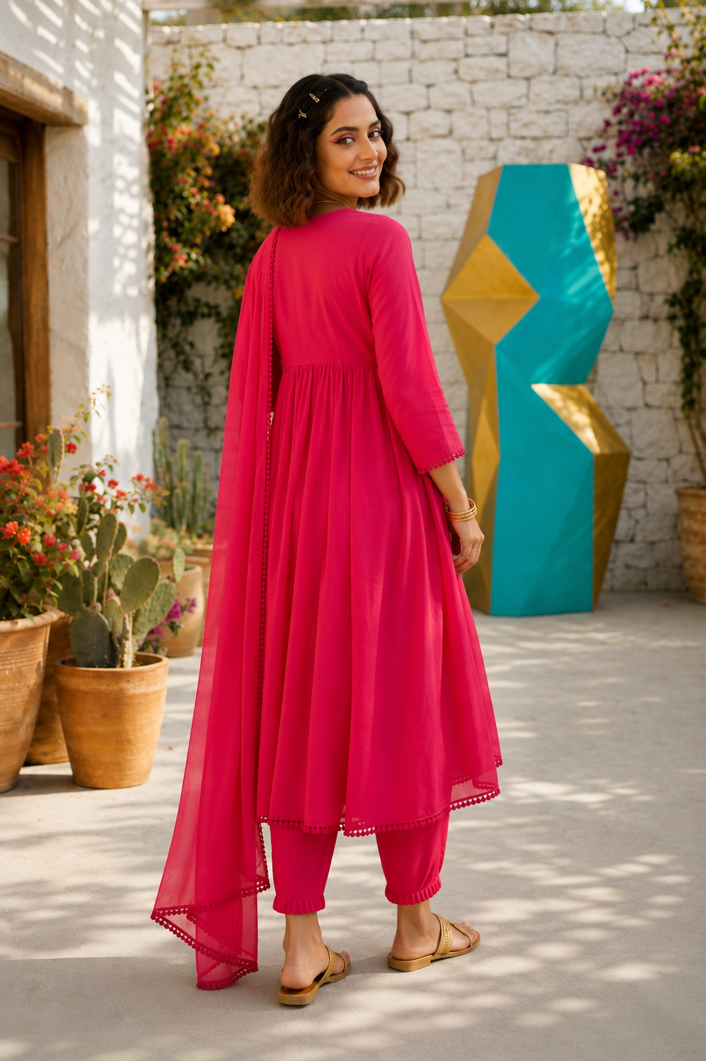 Cheers To summer Designer Cotton Kurti Set